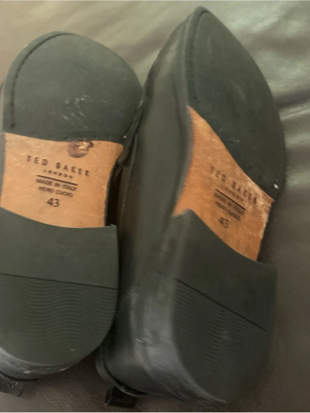 Ted Baker Black Leather Penny Loafers - Slip-On Dress Shoes